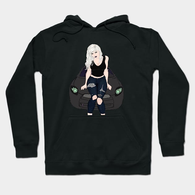 felicia hardy on car Hoodie by Castillo de Flores